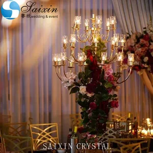 ZT-322 Luxury metal tall floor candle stands for wedding standing candelabra