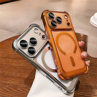 Coque de téléphone magnétique plaquée 18 Pro pour iPhone 18 Pro Max 17 Pro 13 14 15 16 Plus, antichoc, protection d'objectif, en acrylique