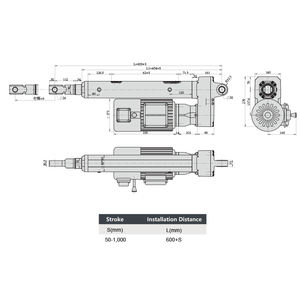 מפעיל חשמלי כבד PrimoPal, מחזור עבודה 100%, 1000 ק\\\"ג 1500 ק\\\"ג 12000 ניוטון, מהלך 350 מ\\\"מ 1000 מ\\\"מ, מפעיל לינארי גדול ועמיד למים - Product Image 5