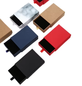 EleQeen Recyclable <b>Paper</b> Cardboard Modern Travel Jewelry Packaging Custom Logo Drawstring <b>Box</b> for Necklace <b>Storage</b> Gifts Display - Product Image 4