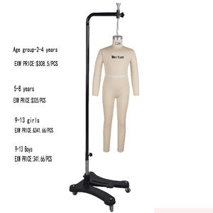 moda ayarlanabilir kumaş çocuklar tam vücut katlanabilir omuz dikiş elbise formu manken kumaş kaplı çocuk manken gövde - Product Image 3