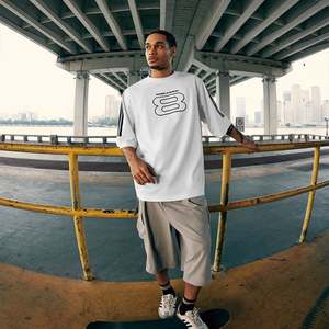 Camiseta de algodón pesado <span class=keywords><strong>con</strong></span> serigrafía bordada de manga corta y transferencias DTG Deportes e impresiones escolares Cuello de pintura - Product Image 6