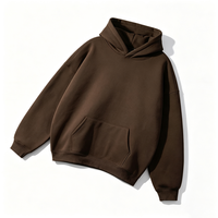 Sweat à capuche coupe droite et épaules tombantes en polaire ultra épais, uni, avec poche frontale, pour homme, décontracté, écologique