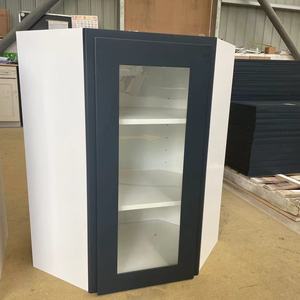 Gabinetes de cocina de madera sólida RTA modernos al por mayor de ingeniería con materiales de panel de madera maciza de cerámica gabinete de esquina de pared - Product Image 5