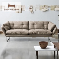 Canapé d'angle rembourré au sol, meuble de salon en cuir ou tissu, Design moderne, canapé à sections
