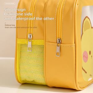 Nueva Bolsa de Aseo de Alta Calidad, Transparente, Impermeable, de PVC, Doble, para Guardar Artículos de Aseo, Bolsa de Maquillaje Colgante con Asa - Product Image 4