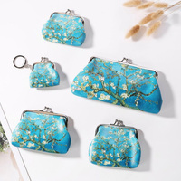 Dompet Koin Kulit PU Cetak Khusus Suvenir Santorini Yunani