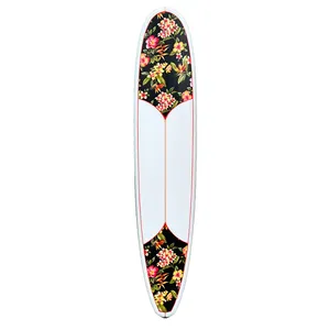 New Arrival Custom Design Women Epoxy Longboard Beach Wave Fiberglass Surfing Surfboard With Fin