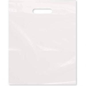 Bolsa de Compras Personalizada Impermeable de LDPE Reciclable con Asa Troquelada y Fuelle Lateral para Empaque de Zapatos/Ropa/Cinturones/Carteras - Product Image 1