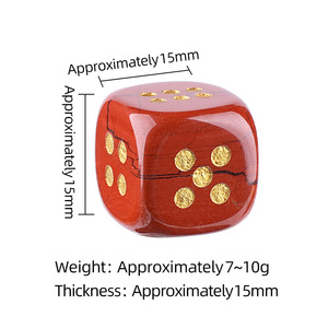 Dado de juego de mesa de piedra semipreciosa de 15 mm con esquinas redondeadas grabadas con láser, estilo Europa América, de ágata de cristal natural Redi - Product Image 3