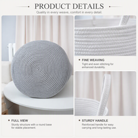 Taille personnalisée, panier de rangement simple tissé en corde de coton, organisateur pliable pour le ménage, les jouets pour enfants, les vêtements de bébé