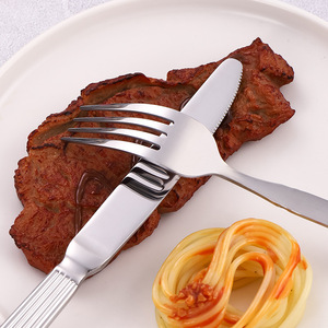 Thép không gỉ gương đánh bóng chất lượng cao Thiết lập dao kéo <span class=keywords><strong>Flatware</strong></span> Strips máy rửa chén an toàn khách sạn sang trọng sử dụng - Product Image 5