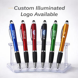 <strong>Promotional</strong> <strong>LED</strong> <strong>Light</strong>-Up Plastic Ballpoint <strong>Pen</strong> <strong>with</strong> Soft Touch Screen Custom Logo UV Printed Portable - Product Image 1
