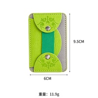 Porte-cartes de téléphone en cuir PU personnalisé, adhésif premium, à coller sur le dos, étui pour cartes de crédit avec sangle élastique pour le doigt