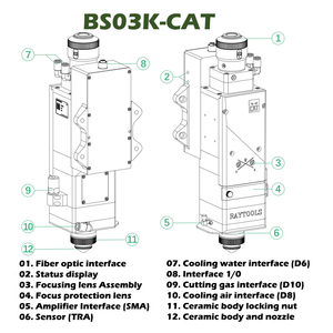 Tête de découpe laser intelligente haute performance HXLASER originale raytools Bs 03k-cat pour raytools Bs03k-cat 2D 3D 3kw - Product Image 5