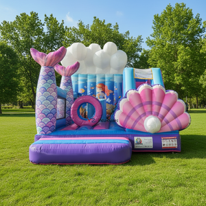 <span class=keywords><strong>Castillo</strong></span> Inflable Temático de Sirena de 18 oz, Trampolín Inflable, Chateau Gonflable, Casa de Brinco Inflable para Niña - Product Image 3