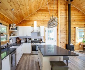 80 ㎡ Cabaña de troncos con cocina abierta Sala de estar Dormitorio privado <span class=keywords><strong>Loft</strong></span> de un dormitorio - Product Image 4