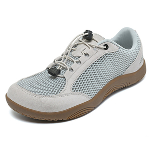 Chaussures de randonnée pour hommes ultra respirantes en maille intégrale, zéro dénivelé, à lacets, avec garniture en daim souple, semelle extérieure en caoutchouc antidérapante, légères, à bout large, pour la marche - Product Image 3