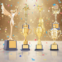 Trophée personnalisé DIAOCAI D310 K9 en résine plastique et métal, haut de gamme, doré, pour sports, Eurovision, style amour, portable, poli, gravé