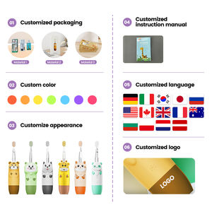 CE FCC ROHS 360 Degrees Sonic Escova de dentes elétrica Kids Silicone LED Light Soft Smart <span class=keywords><strong>Toothbrush</strong></span> personalizado Animal para crianças - Product Image 5