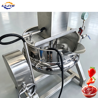 Chaudière à vapeur de 50 L en acier inoxydable 304, inclinable avec agitateur à grattoir pour la production de confitures et de pâtes