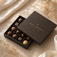 Boîte à chocolat rigide écologique personnalisée, emballage de luxe avec fermeture magnétique, boîtes à desserts pour truffes et bonbons faits à la main