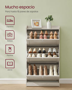 <span class=keywords><strong>Meuble</strong></span> de rangement pour chaussures <span class=keywords><strong>VASAGLE</strong></span>, en bois, autoportant, pour 14 à 18 paires de chaussures, avec 3 portes rabattables - Product Image 2