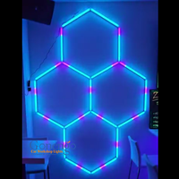 Bande lumineuse LED RGB hexagonale intelligente, étanche, en forme de nid d'abeille, pour usage commercial