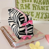 Sac de rangement pour cosmétiques, maquillage, soins de la peau, essentiels quotidiens, imprimé zèbre, avec logo personnalisé, taille personnalisée