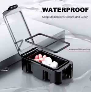 Orange Light Future 6 Grid Compartment Travel Portable ABS <b>Silicone</b> Rubber Sealing Ring Pill Box Medicine Tablet Dispenser - Product Image 3