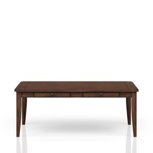 DB Casual Set Mesa de comedor extensible con acabado marrón con cuatro cajones de almacenamiento Mármol de madera para cenas de oficina en casa - Product Image 4