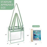 Tas Jinjing Transparan yang Disetujui untuk Stadion, Tas Selempang untuk Hari Pertandingan dengan Tali yang Diperkuat untuk Konser, Kerja, dan Olahraga