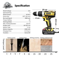 Perceuse sans fil à moteur brossé, batterie lithium-ion rechargeable, tournevis électrique multifonctionnel, vente en gros d'usine