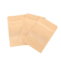 Sac en papier kraft personnalisé réutilisable pour l'emballage alimentaire, sac debout pour noix, biscuits, sac en papier kraft debout avec fermeture éclair