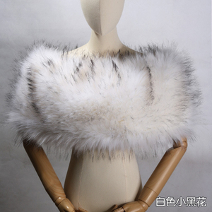Châle de luxe pour femme en fausse fourrure blanche, cape élégante en fausse fourrure de renard pour mariée - Product Image 2