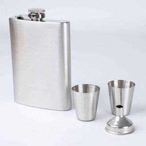Stainless Steel Flask Set With Funnel And <b>Gift</b> <b>Box</b> Minimalist Design Portable For Presents - Product Image 5
