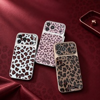 Coques de téléphone de luxe en PC à imprimé léopard antichoc pour iPhone