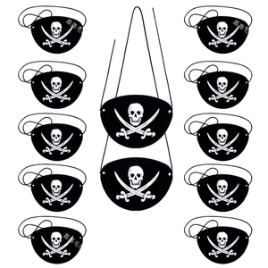 Máscaras de Capitán Pirata de un Solo Ojo de Seda Negra, Parches de Fieltro para Halloween o Navidad, para Fiestas Temáticas de Piratas - Product Image 1