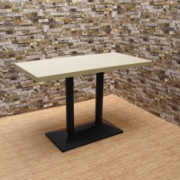 Café solide personnalisé en gros à manger table de dalles de bois à bord vif pour restaurant d'extérieur moderne à usage de haute qualité et bonne réputation