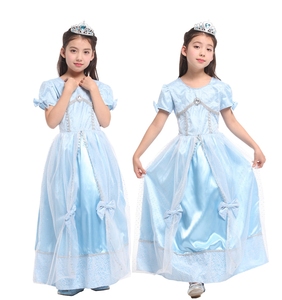 <span class=keywords><strong>Costume</strong></span> da Principessa <span class=keywords><strong>Elsa</strong></span> da Sogno, Stile Fiocco <span class=keywords><strong>di</strong></span> Neve Azzurro, in Poliestere, per Halloween e Cosplay, per Bambine e Neonate - Product Image 3