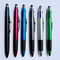 Stylo à bille promotionnel quatre couleurs stylet 4 en 1 couleur multifonction pour cadeau avec logo client