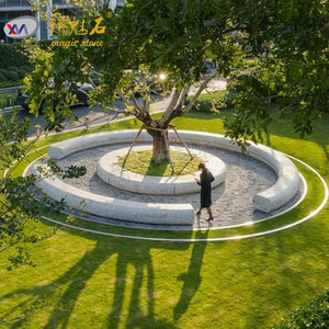 Nuevos Materiales de Construcción de Piedra GRC, Banco para Jardín de Terrazo, Blanco Gris, Personalizable, Resistente al Agua y a las Manchas, para Paisajismo - Product Image 4