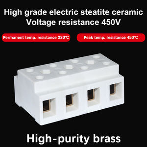 450V cách điện gốm 6-cực khối thiết bị đầu cuối điện chống sốc Brass thiết bị đầu cuối 500 nhiệt độ cao bảo vệ 200A - Product Image 2