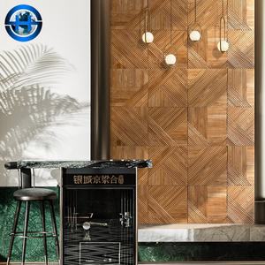 In <span class=keywords><strong>legno</strong></span> massello mosaico TV sfondo decorazione pannello murale <span class=keywords><strong>per</strong></span> la casa moderna striscia sottile Video Wall - Product Image 5