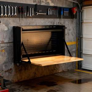 Organizador de herramientas de metal plegable montado en la pared de alta resistencia y banco de trabajo-fácil de montar, ideal para almacenamiento en garaje y taller - Product Image 1