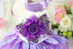 Хит продаж, дизайнерская юбка с блестящими листьями, Милое Свадебное платье для собаки, официальная одежда для домашних животных - Product Image 6