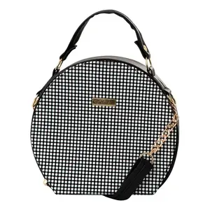 Bolso Bandolera Fana Xenai Cuadri Blanco Vintage con Dos Correas, Forro de PU, para Uso Diario de Mujer - Product Image 1