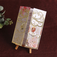 Invitation de décoration de porte en acrylique doré découpé au laser Invitation de mariage en papier imprimé personnalisé