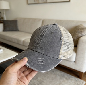Gorras Personalizables con Logotipo, Gorra de Béisbol con Cola de Caballo, Gorra Desgastada de Algodón Lavado, Gorras Vintage para Mujer para Actividades al Aire Libre - Product Image 6
