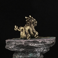 Statue en laiton Mini Loong Ornements Dragon Sculpture Artisanat Usine En Gros.
